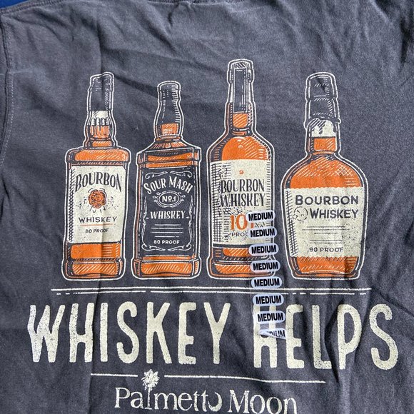 "Whiskey Helps" T-Shirt MED - Picture 5 of 9